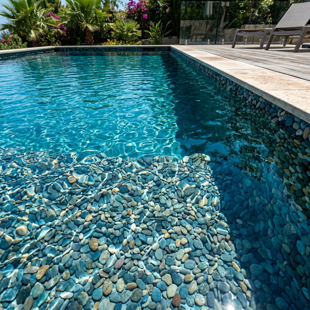 Natural pebble aggregate pool finish resurfacing